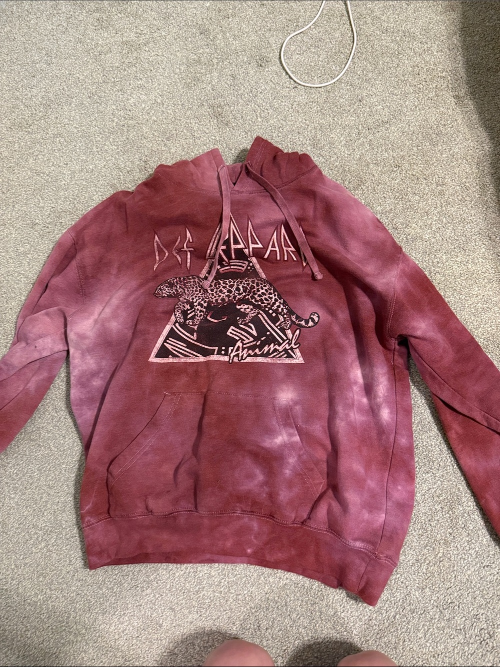 Maroon Tie-Dye Graphic Pullover Hoodie